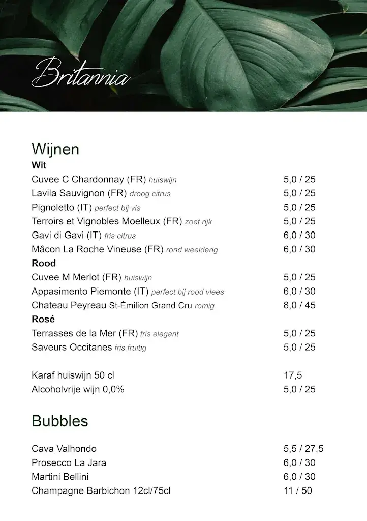 Menü_Brasserie Britannia_Destelbergen_Bild_1