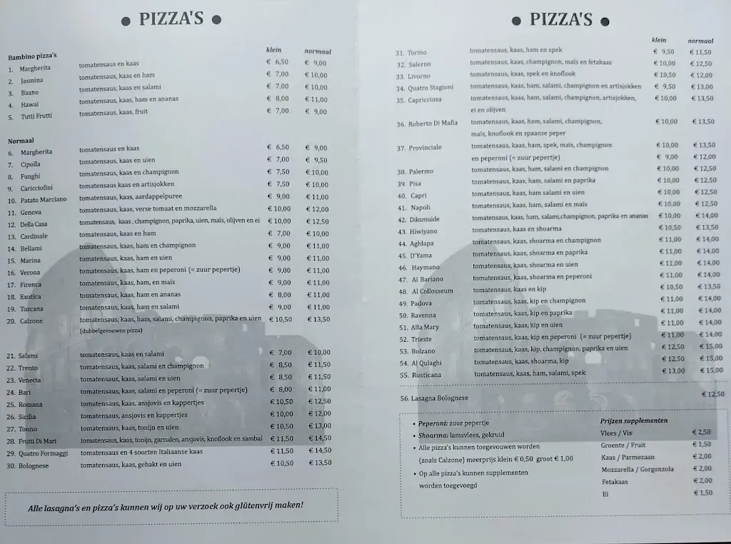 Menü_Pizzeria Roma uno Eel_Diksmuide_Bild_1