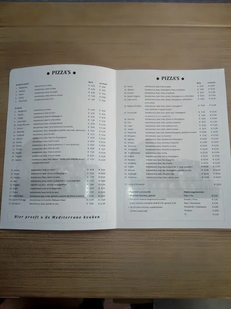 Menü_Pizzeria Roma uno Eel_Diksmuide_Bild_2
