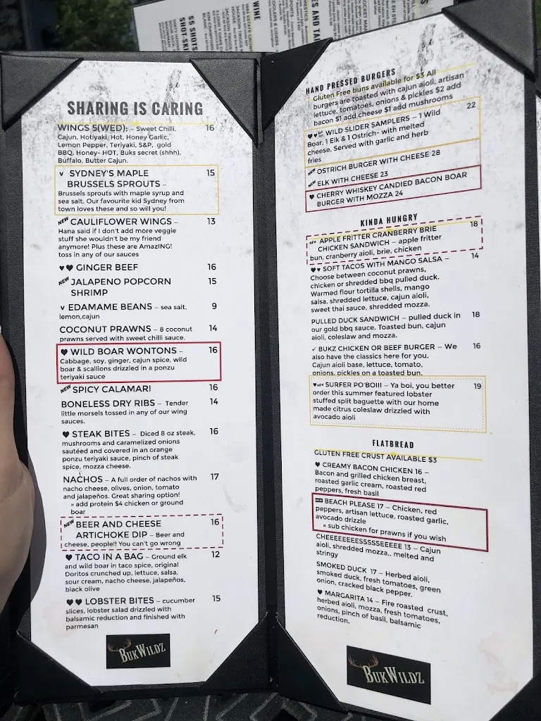 Menu_Bukwildz_Sylvan Lake_image_old_2