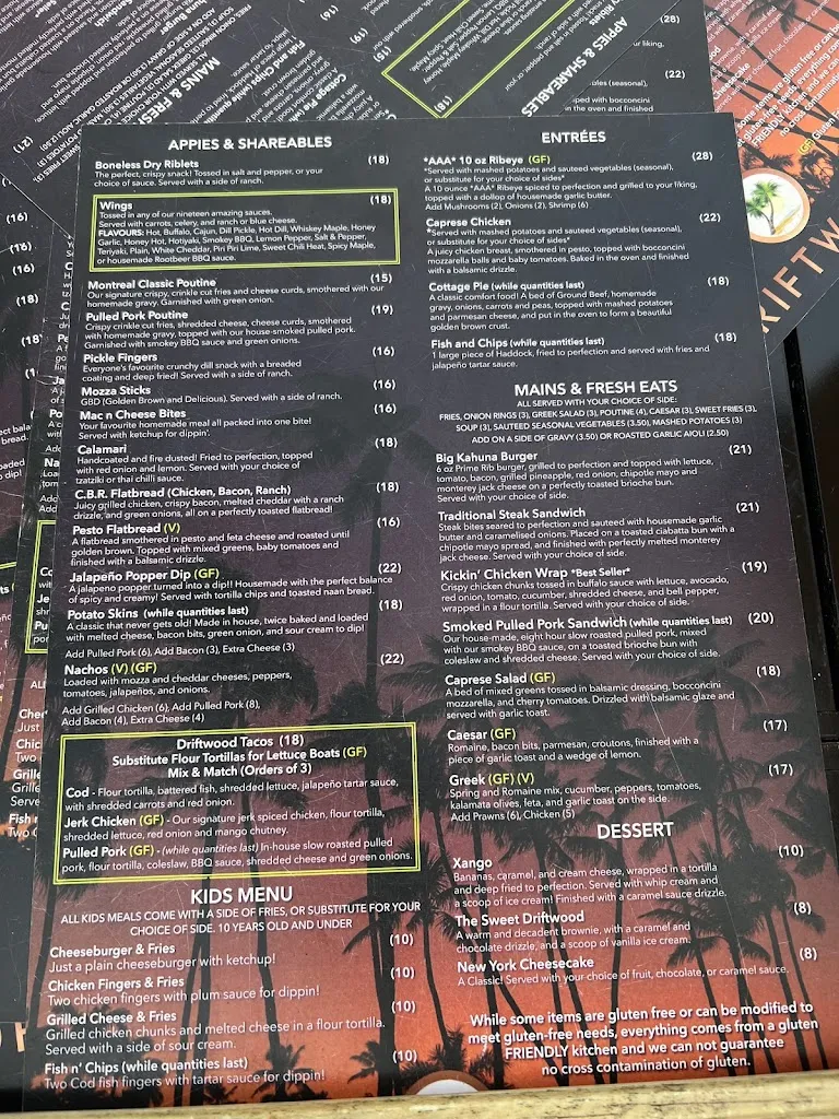Menu_The Driftwood_Sylvan Lake_image_old_1