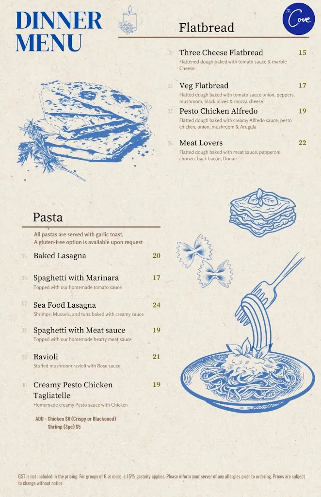 Menu_The Cove Restaurant & Lounge_Sylvan Lake_image_old_3