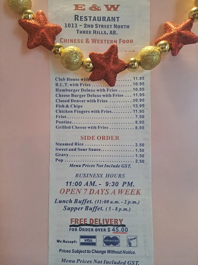 Menu_E & W Restaurant_Three Hills_image_old_2