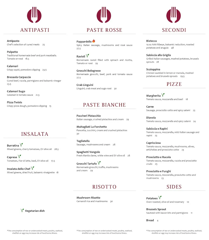 Menu_La Forchetta_Burnaby_image_old_2