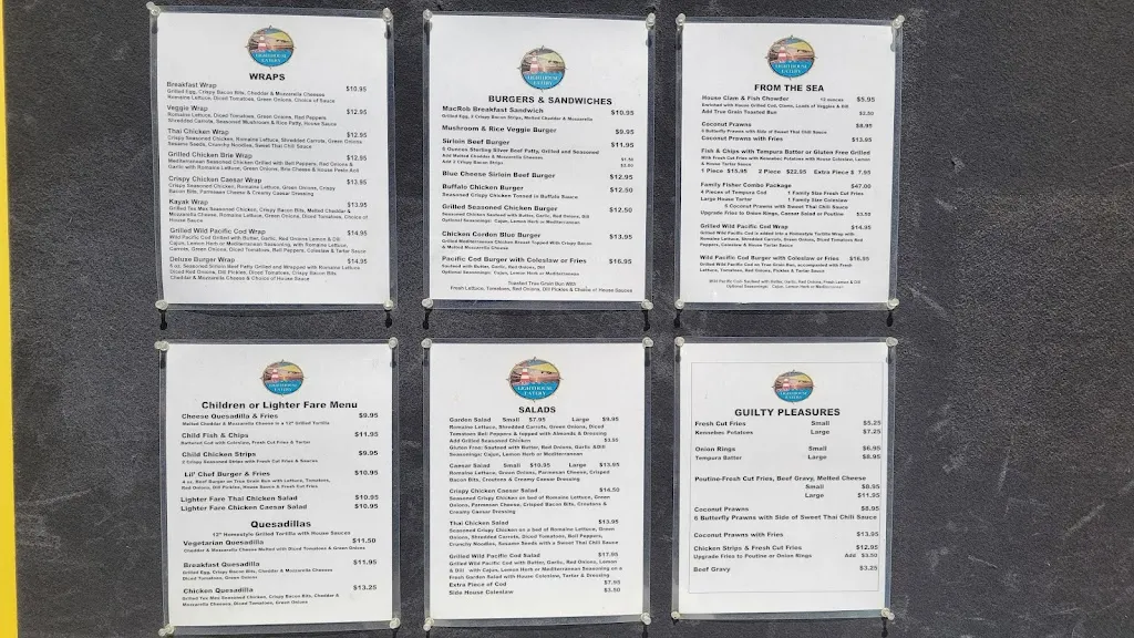 Menu_Rob's Lighthouse Eatery_Cowichan Bay_image_old_1