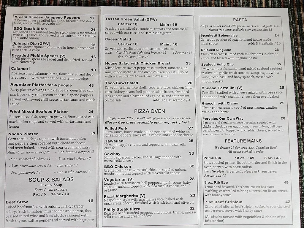 Menu_One Restaurant_Fort Nelson_image_old_1