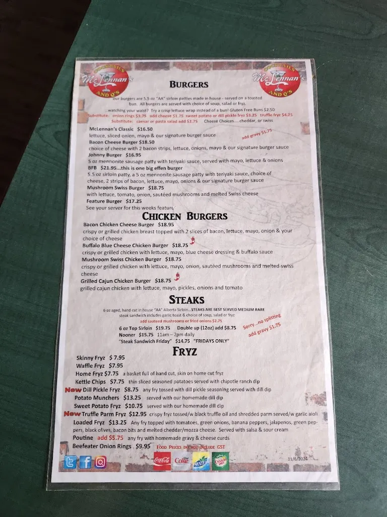 Menu_McLennan's_Coaldale_image_old_2