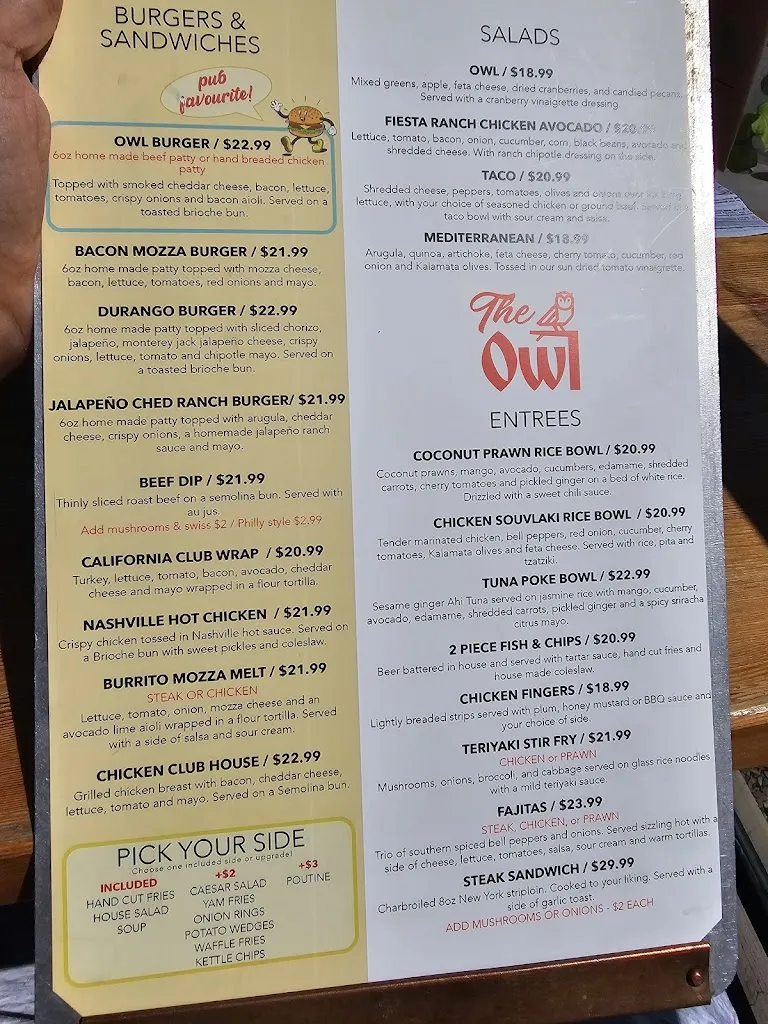 Menu_Owl Pub_Osoyoos_image_old_1