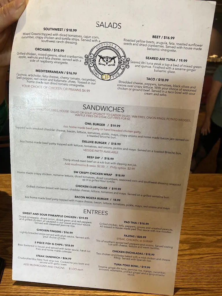 Menu_Owl Pub_Osoyoos_image_old_3