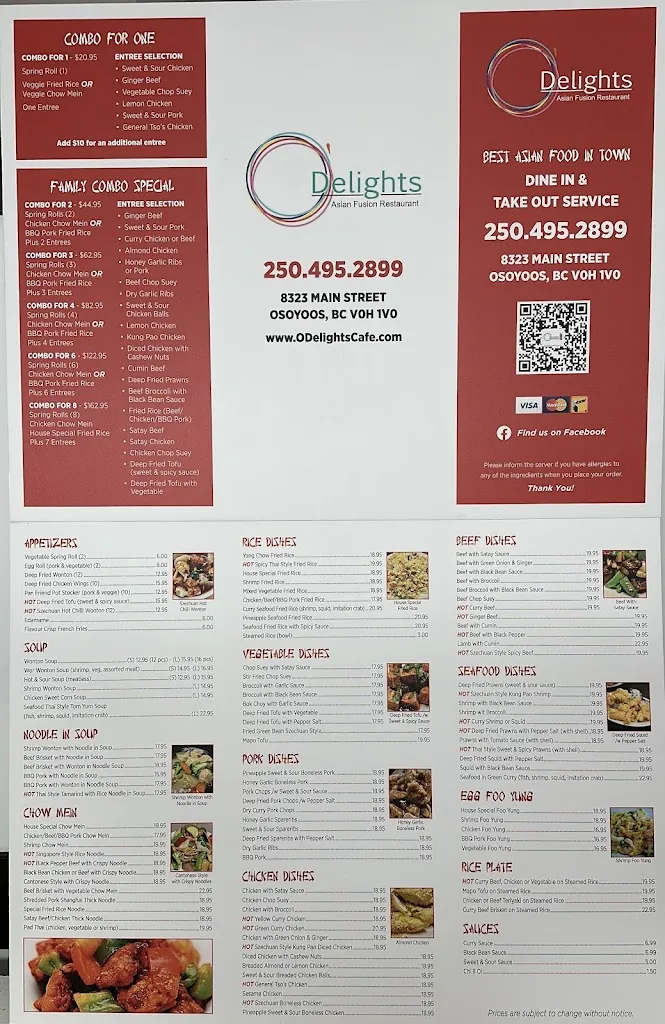 Menu_O'Delights restaurant_Osoyoos_image_old_1