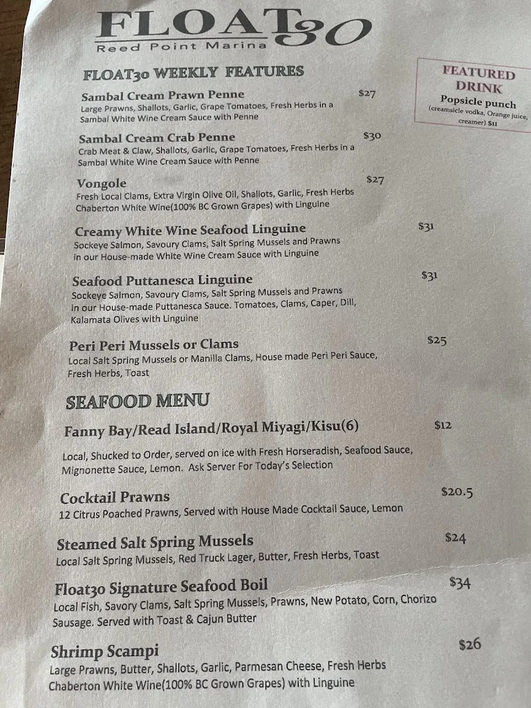 Menu_Float 30_Port Moody_image_old_1