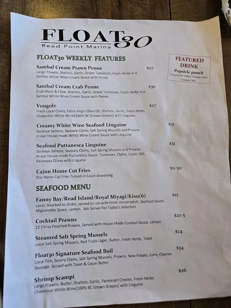 Menu_Float 30_Port Moody_image_old_2
