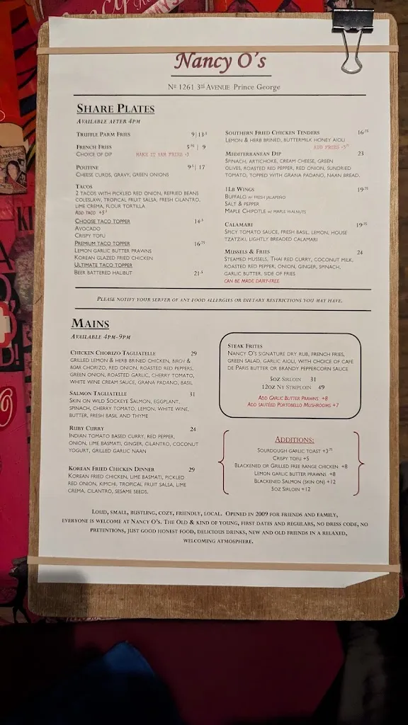 Menu_Nancy O's_Prince George_image_old_3