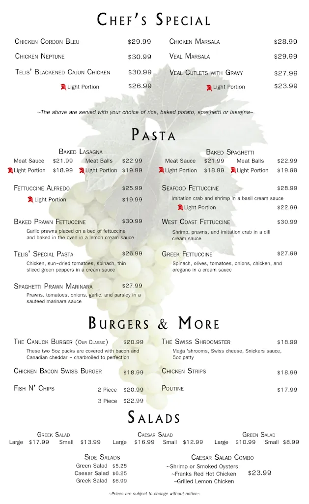 Menu_Snickers Restaurant_Powell River_image_old_1