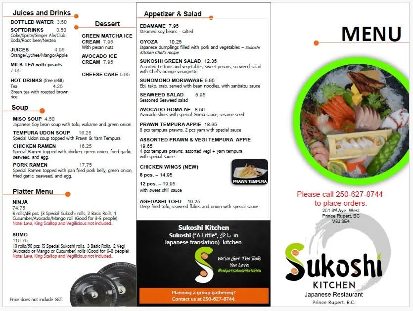 Menu_Sukoshi Kitchen_Prince Rupert_image_old_2