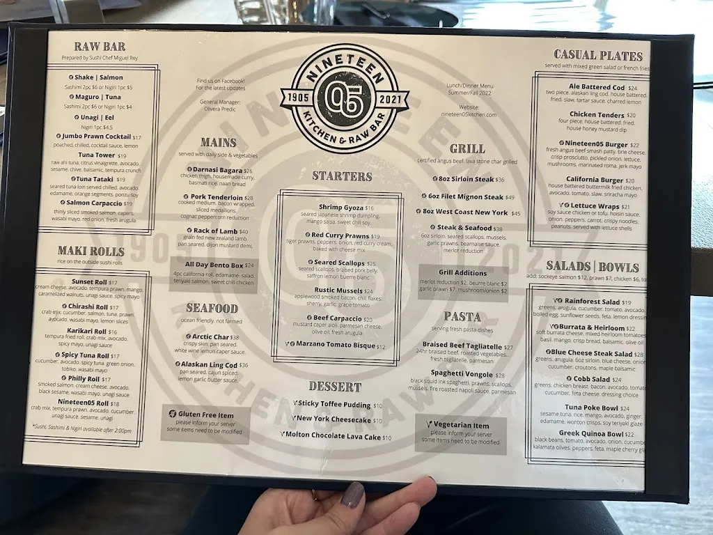Menu_Nineteen05 Kitchen & Raw Bar_Salmon Arm_image_old_2