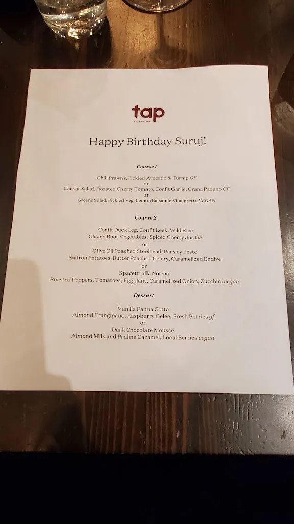 Menu_Tap Restaurant_Surrey_image_old_3