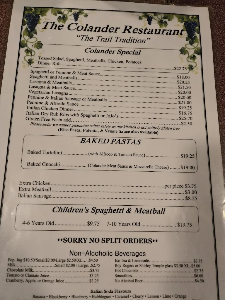 The Colander Restaurant restaurante en Trail