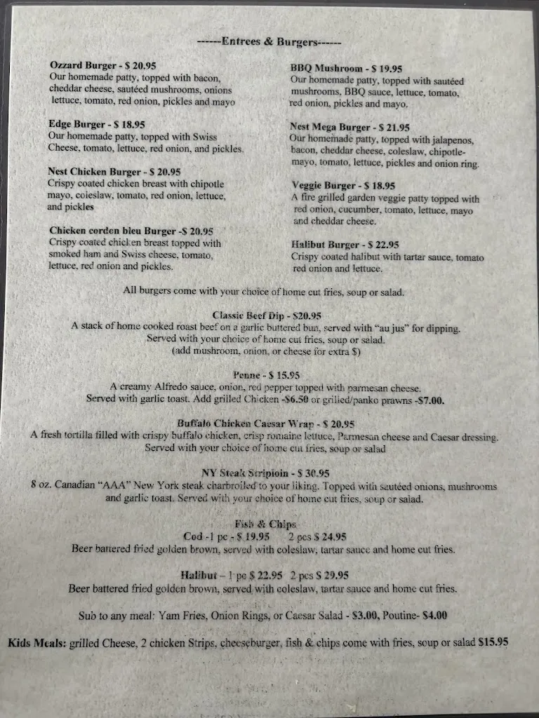 Menu_Eagle's Nest Pub_Ucluelet_image_old_2