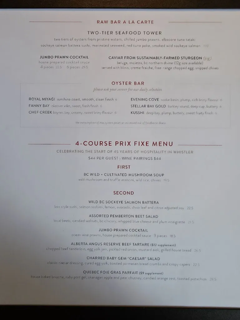 Menu_Araxi Restaurant & Oyster Bar_Whistler_image_old_2