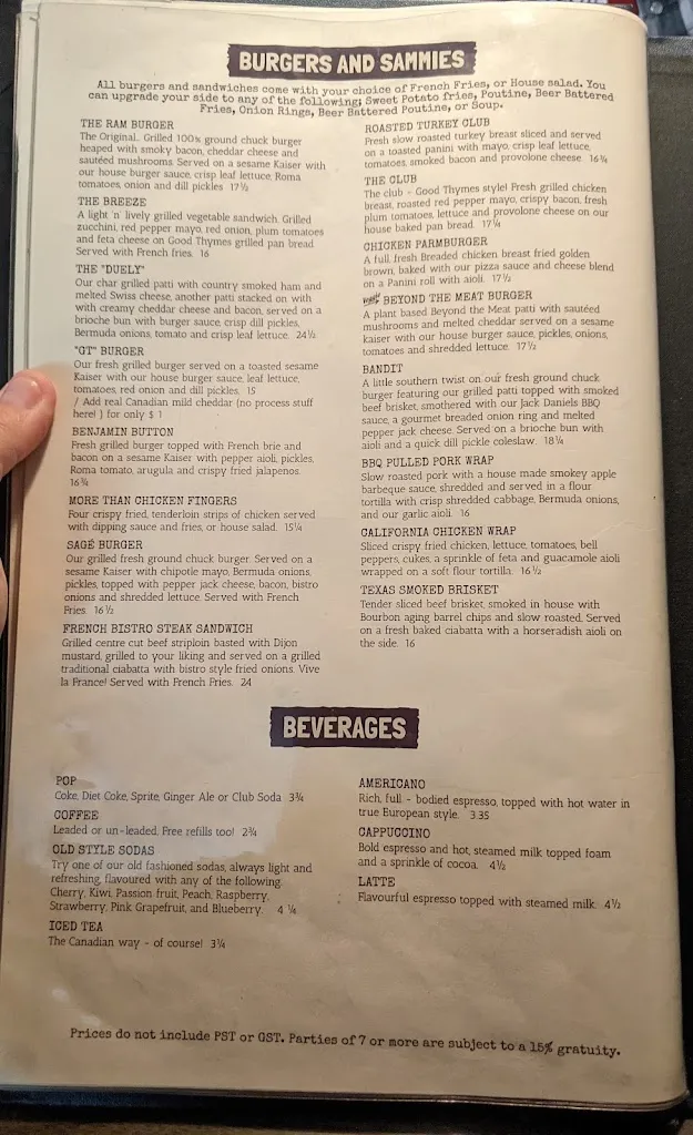 Menu_Good Thymes_The Pas_image_old_1