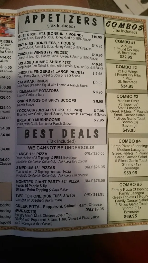 Menu_Venus Pizza_The Pas_image_old_2