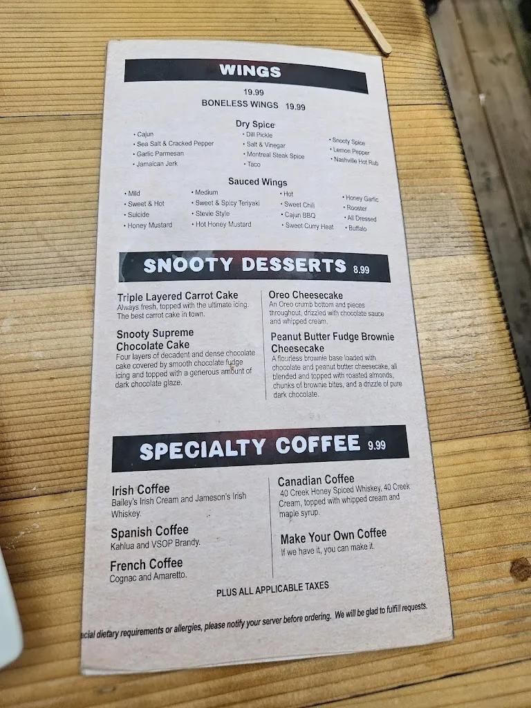 Menu_Snooty Fox_Fredericton_image_old_2