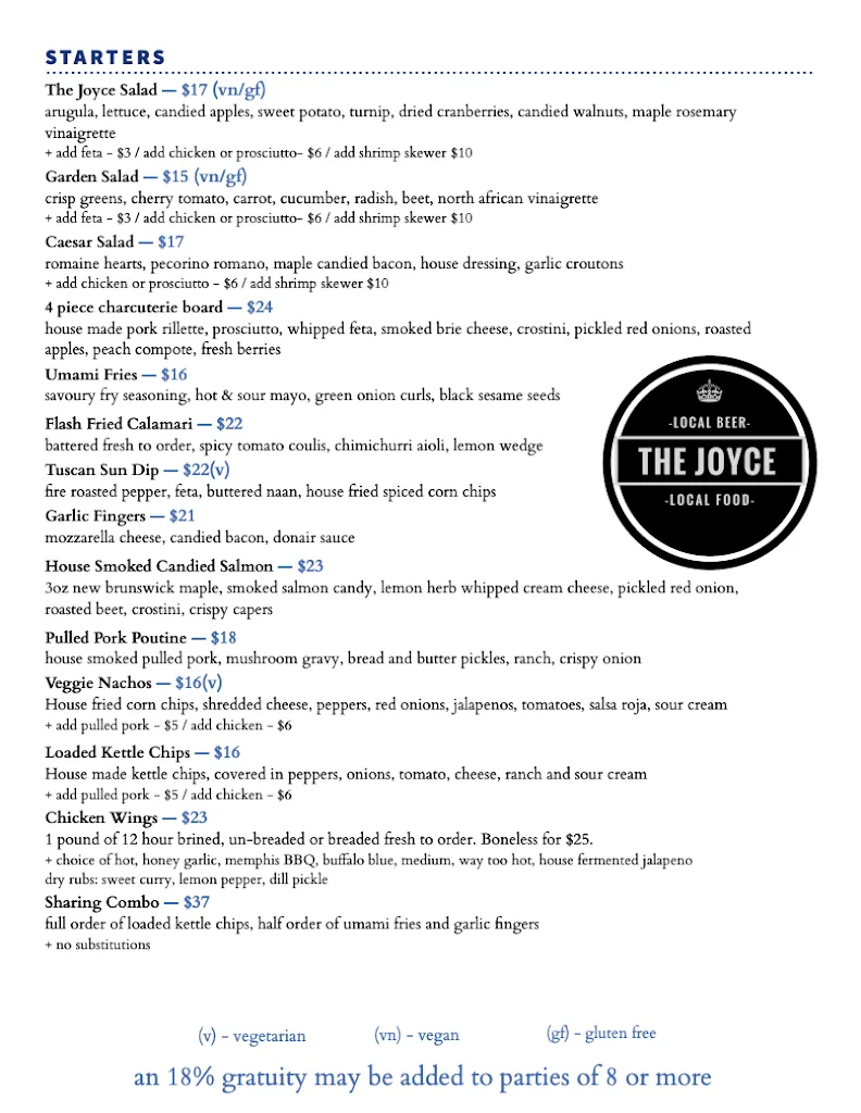 Menu_The Joyce Pub_Fredericton_image_old_3