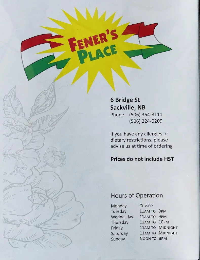 Menu_Fener's Place_Sackville_image_old_3