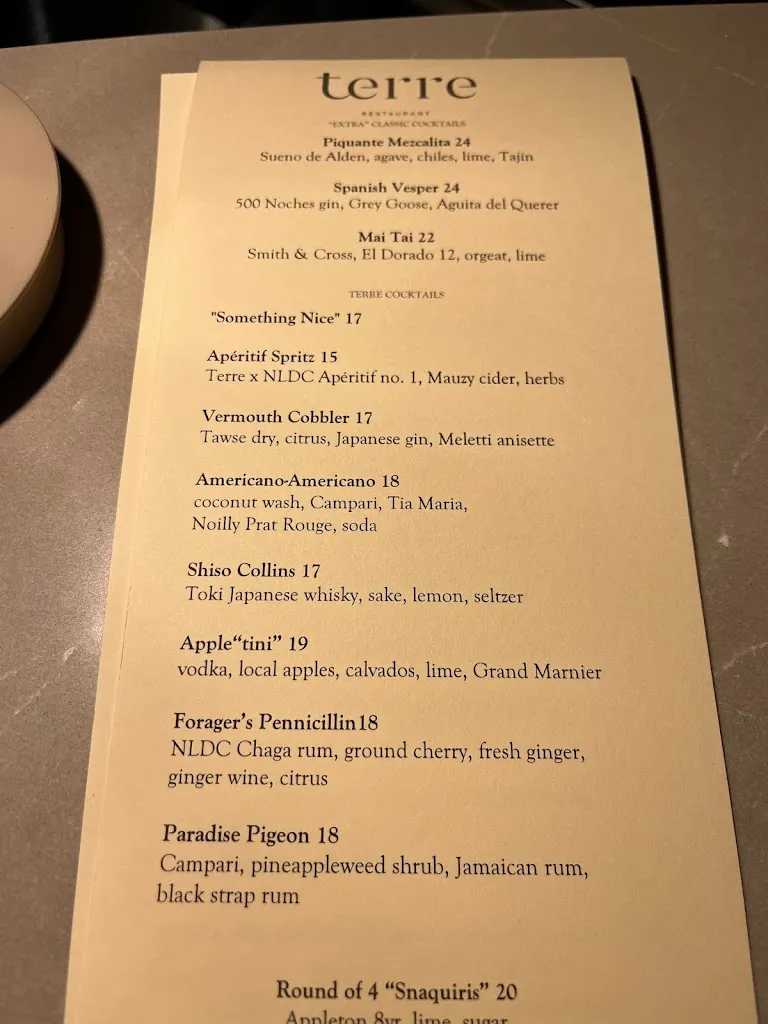 Menu_Terre Restaurant_St. John's_image_old_2