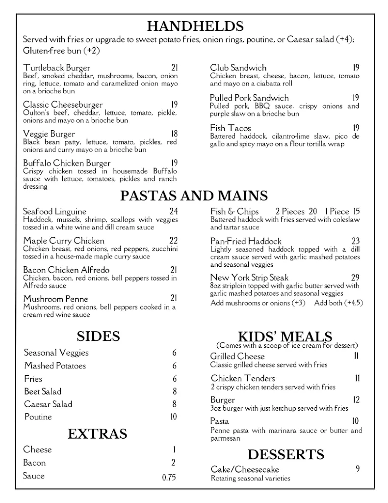 Menu_The Turtleback Tap & Grill_Fall River_image_old_1