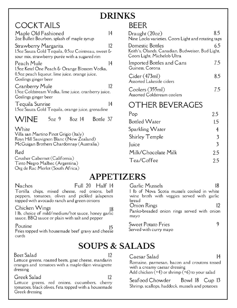 Menu_The Turtleback Tap & Grill_Fall River_image_old_2