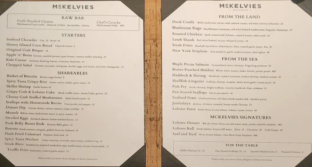 Menu_McKelvie's Restaurant_Halifax_image_old_1