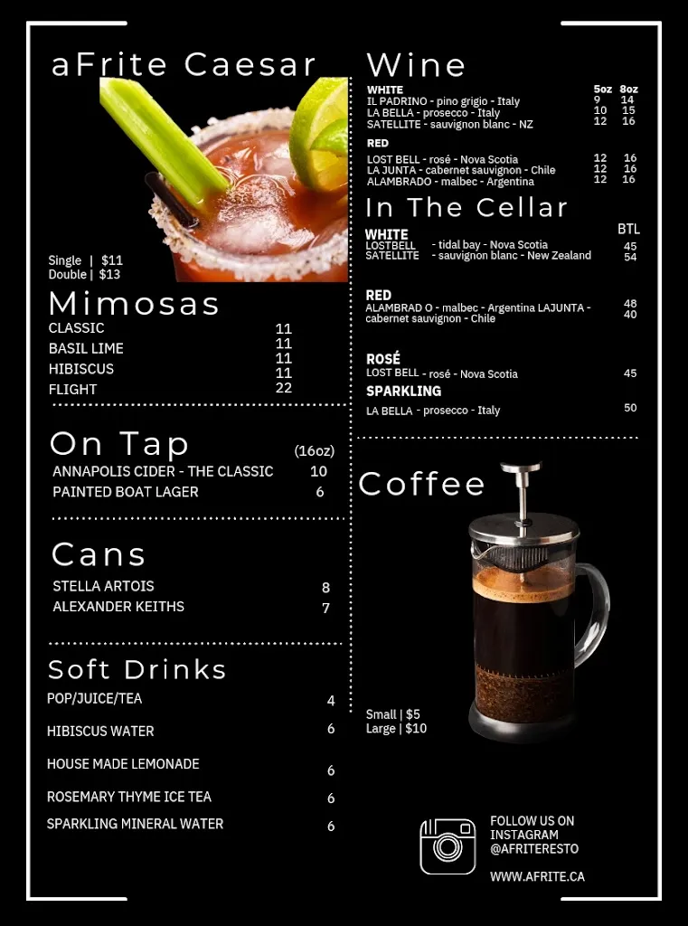 Menu_aFrite Restaurant_Halifax_image_old_1
