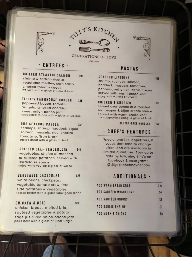 Menu_Tilly's Kitchen_New Glasgow_image_old_1