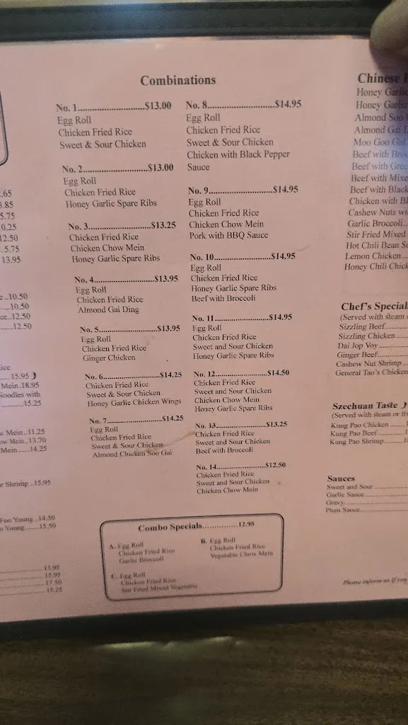 Menu_Joe Chow's_New Glasgow_image_old_2