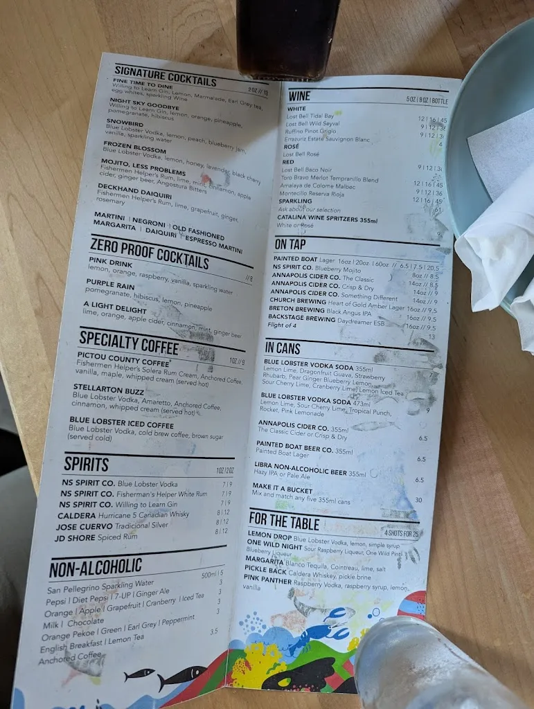 Menu_Blue Lobster Public House_Pictou County_image_old_1