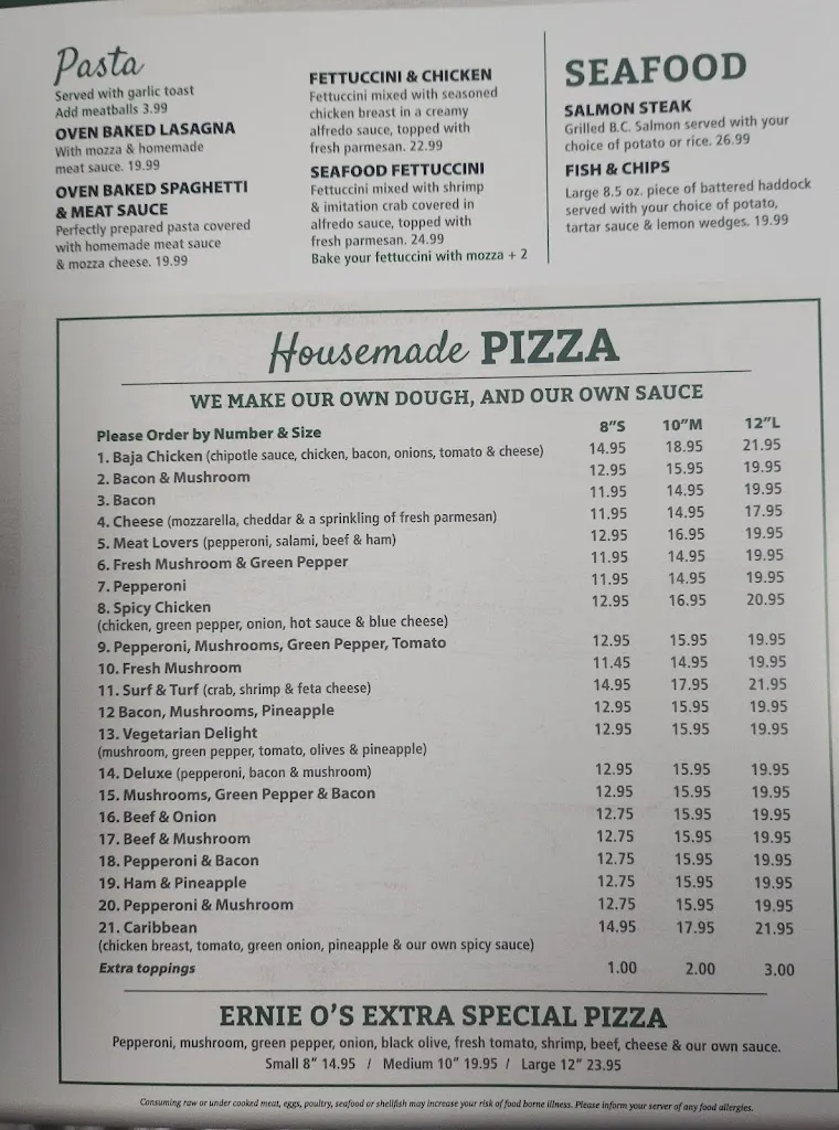 Menu_Ernie O's Restaurant & Pub_Fox Creek_image_old_3