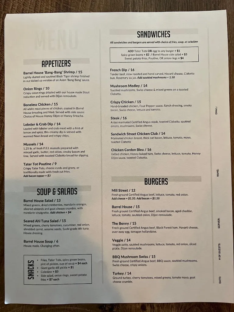Menu_The Barrel House_Windsor_image_old_1