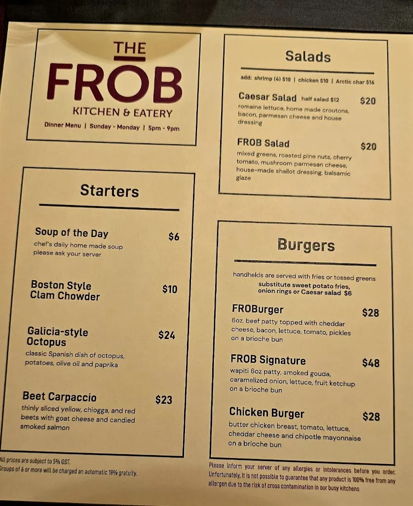 Menu_The Frob Kitchen & Eatery_Iqaluit_image_old_3