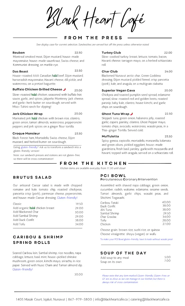 Menu_Black Heart Café_Iqaluit_image_old_2