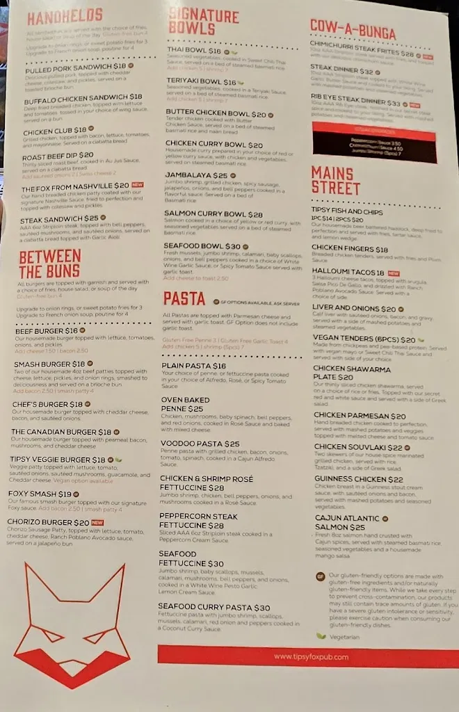 Menu_The Tipsy Fox Pub & Grill - Alliston_Alliston_image_old_2