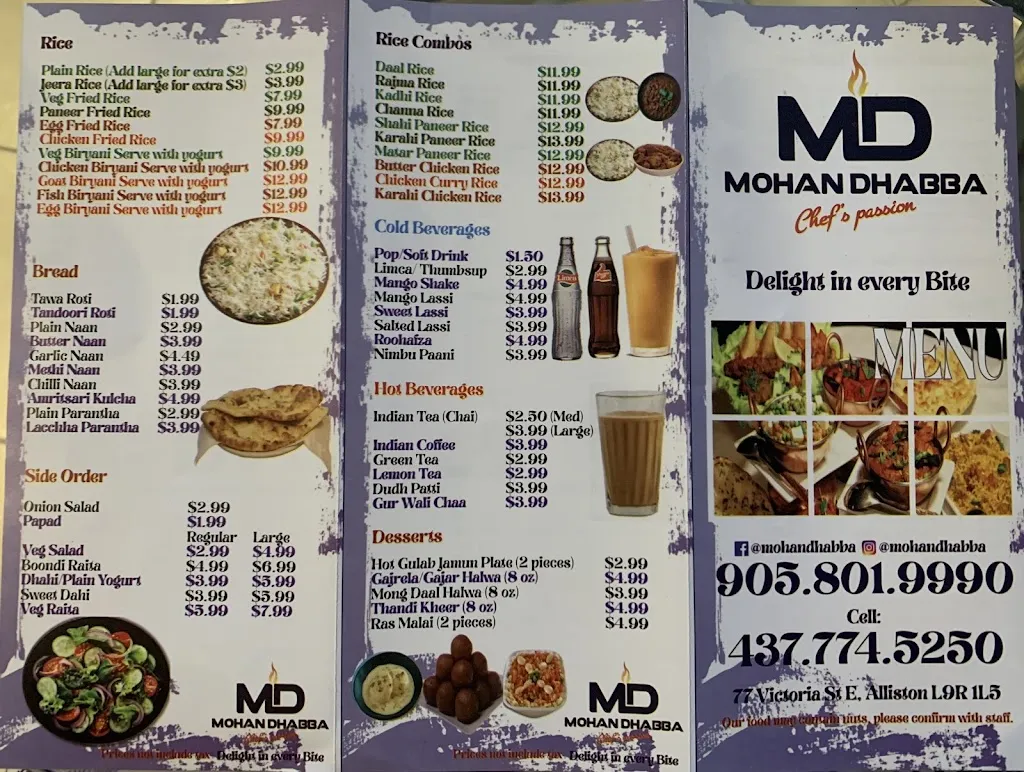 Menu_Mohan Dhabba - Alliston_Alliston_image_old_2