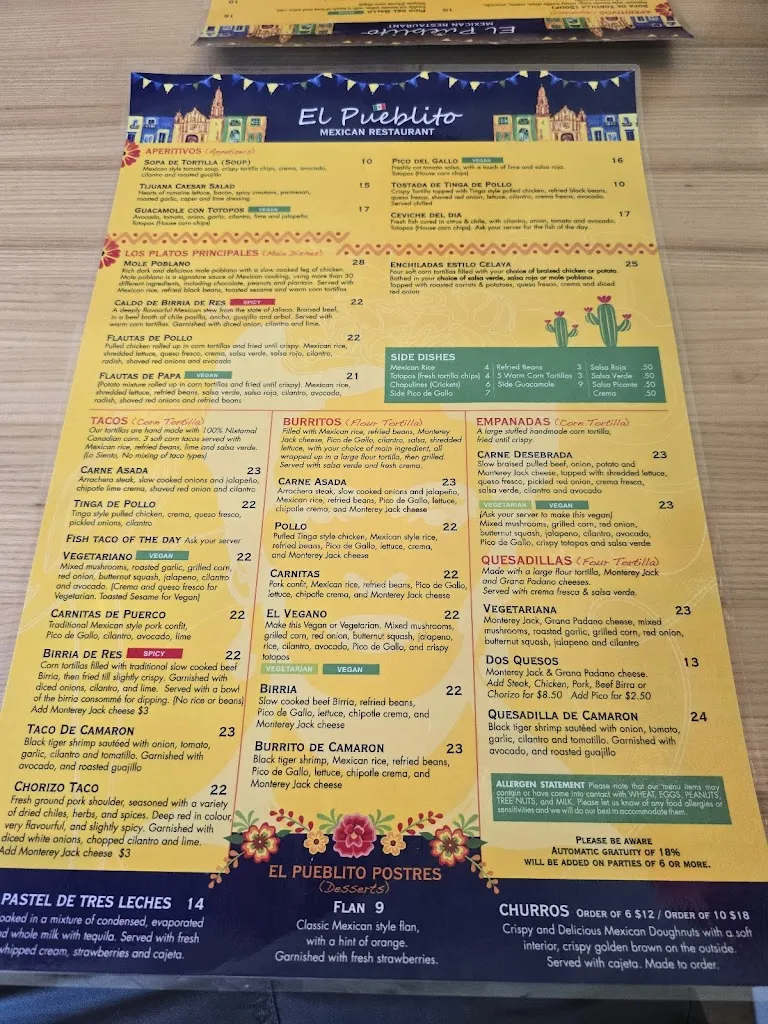Menu_El Pueblito_Bracebridge_image_old_2