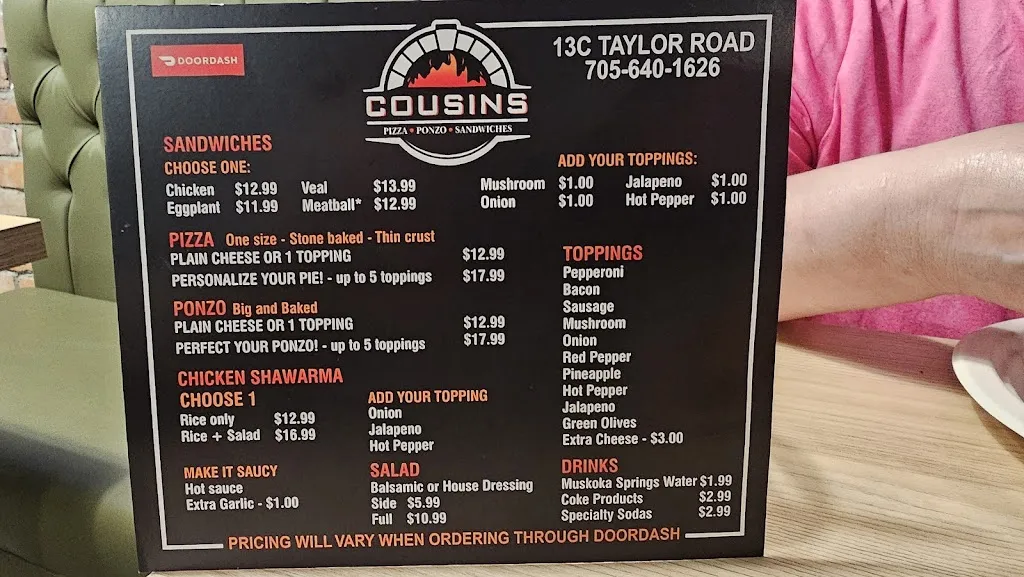 Menu_Cousins Bracebridge_Bracebridge_image_old_3