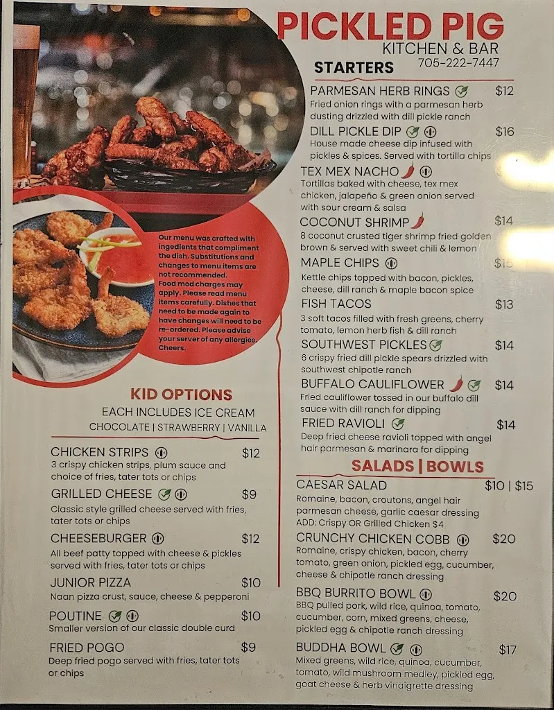 Menu_The Pickled Pig_Capreol_image_old_2