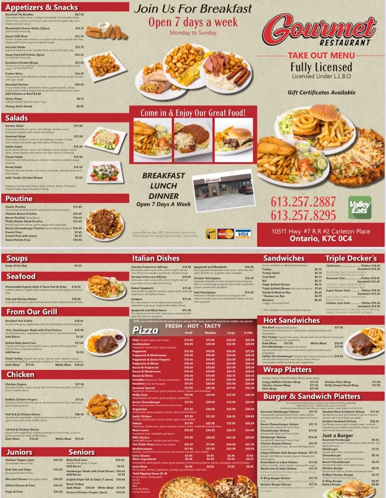Menu_Gourmet Restaurant_Carleton Place_image_old_1