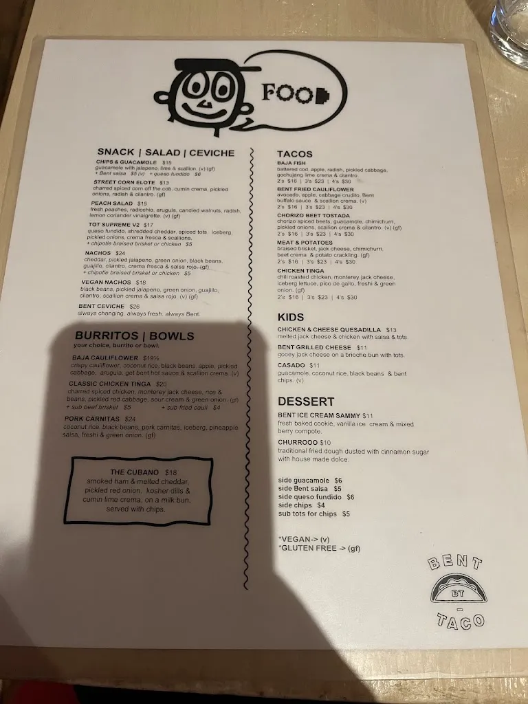 Menu_Bent Taco_Collingwood_image_old_1