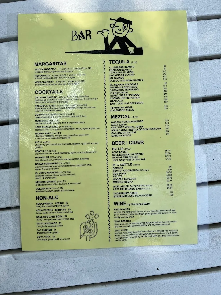 Menu_Bent Taco_Collingwood_image_old_2