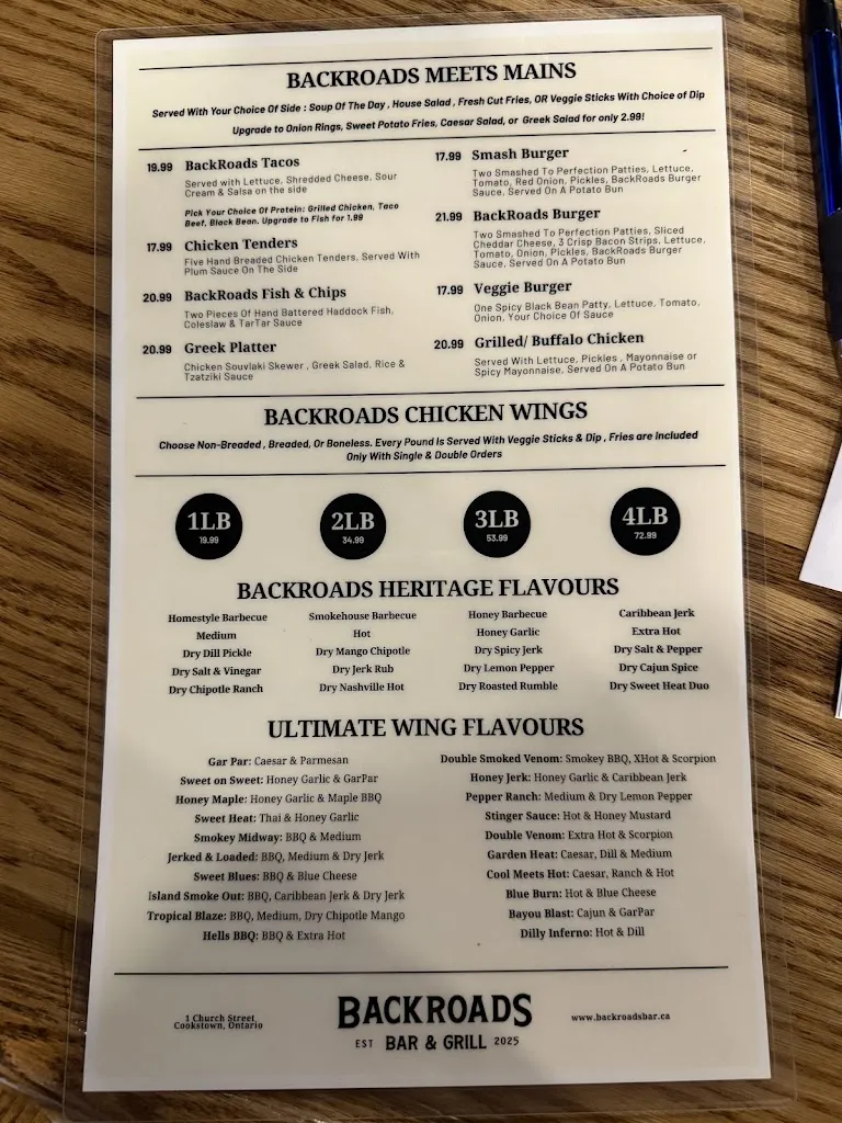 Menu_Backroads Bar & Grill_Cookstown_image_old_2